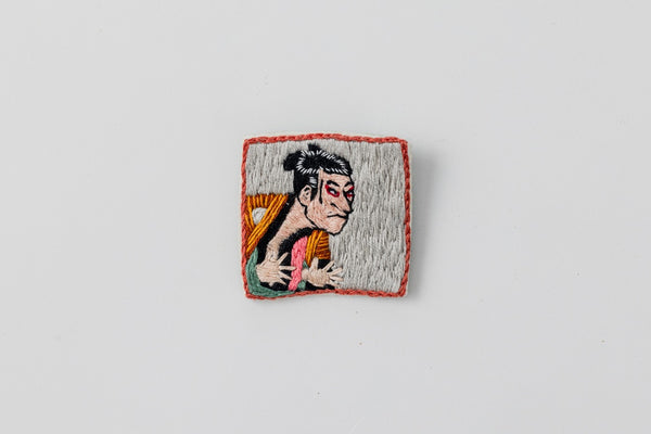 Sharaku/Hand-Embroidered Brooch