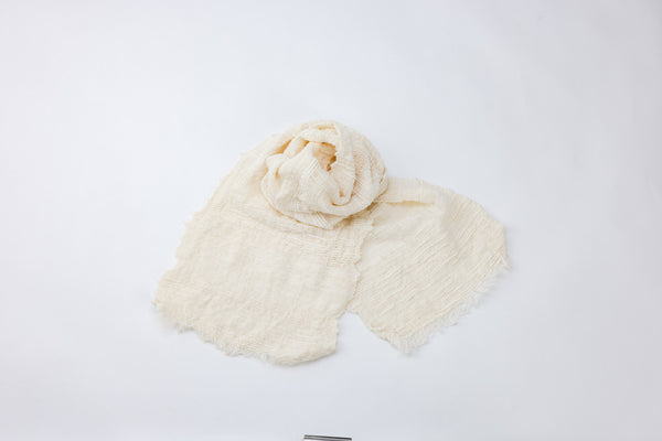 Organic Hakushu Cotton Stole - White